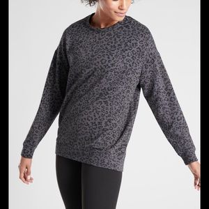 Athleta Pure Lux Leopard Print Sweatshirt Medium